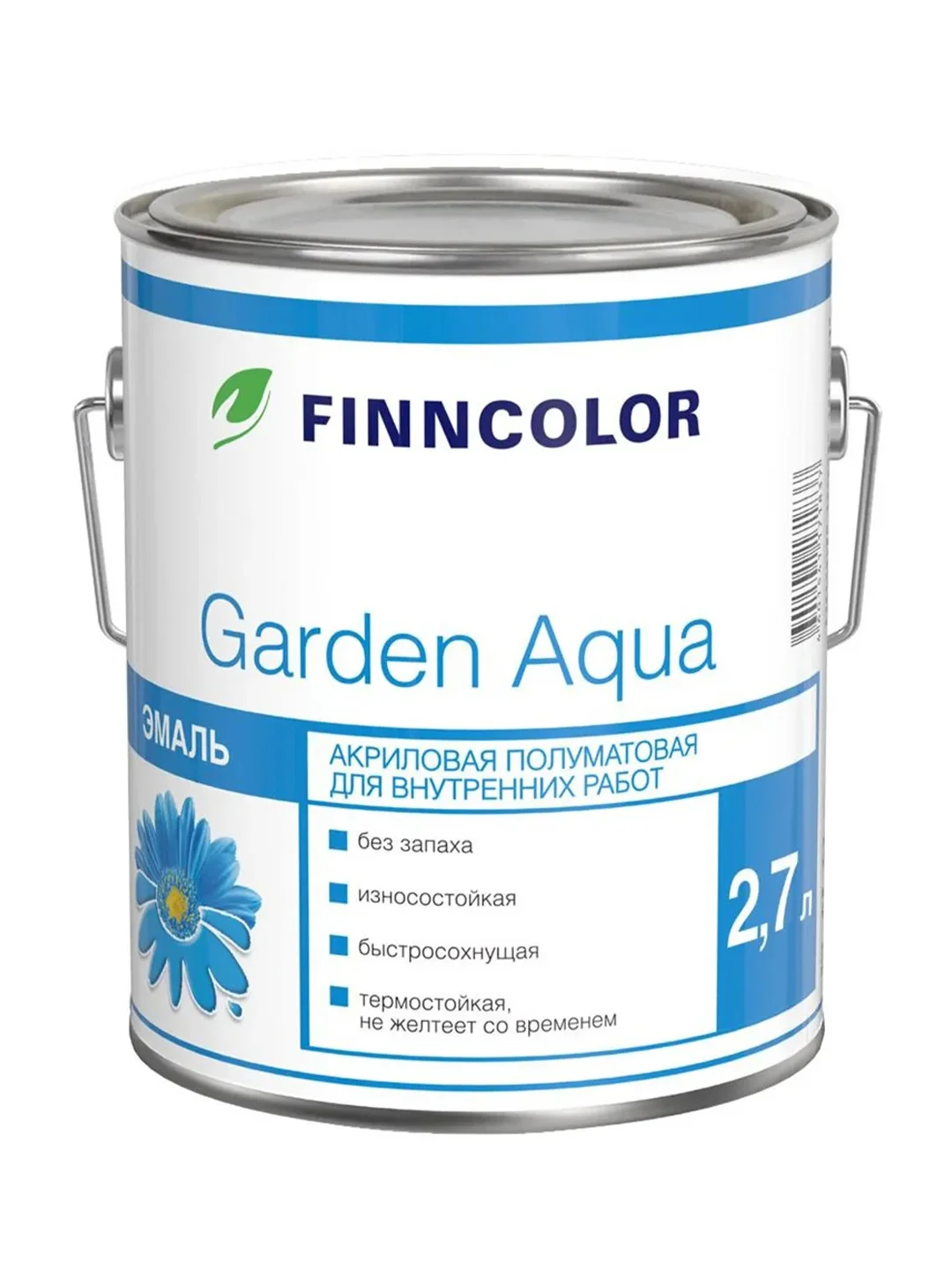 Эмаль акриловая Garden Aqua (Гарден Аква) FINNCOLOR, 2,7 л, белая (база А)