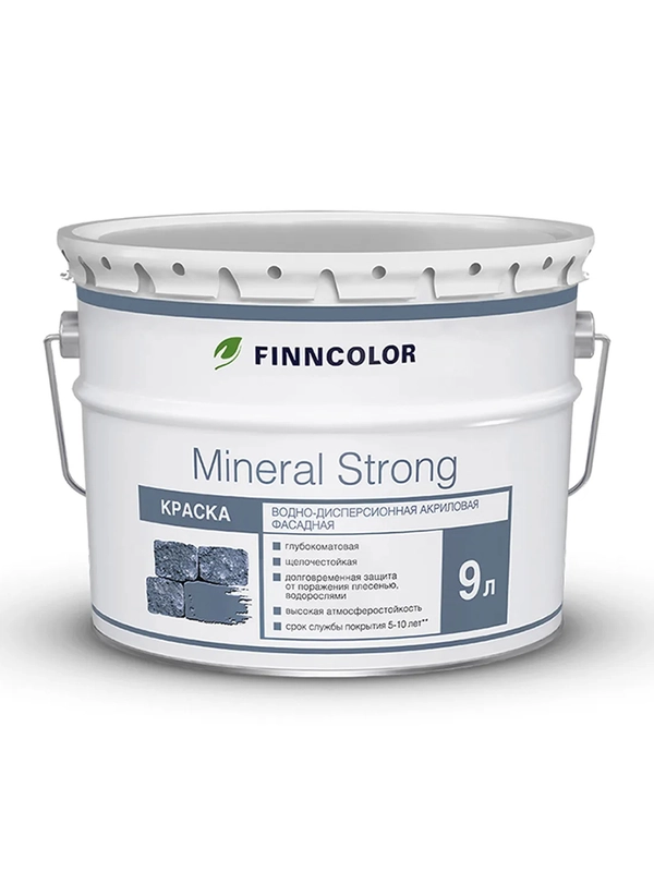Краска фасадная Mineral Strong (Минерал Стронг) TIKKURILA 9л бесцветный (база MRC)