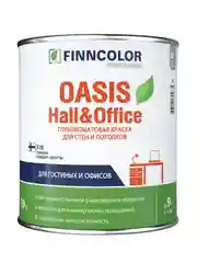 Краска для стен и потолков моющаяся Oasis Hall@Office FINNCOLOR 0,9л белый (база А)