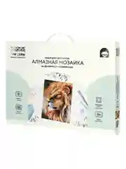 Алмазная мозаика Три совы "Царь зверей", холст на деревянном подрамнике, 30х40 см