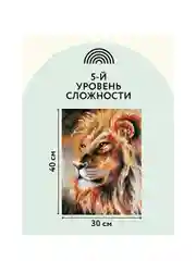 Алмазная мозаика Три совы "Царь зверей", холст на деревянном подрамнике, 30х40 см