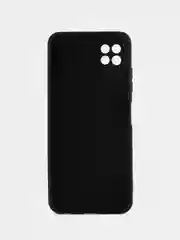 Черный чехол силиконовый для Samsung Galaxy A22 5G, A22S 5G матовый с микрофиброй Silicone Case