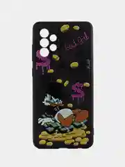 Фиолетовый чехол силиконовый для Honor Samsung A02, A02S, A12, A52 4G, A72 4G, M31, цветной 3D принт