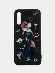 Розовый чехол силиконовый для Samsung A50, A51 4G, M21 с цветным 3D принтом и микрофиброй