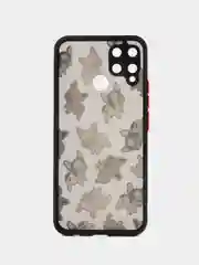 Черный чехол пластиковый для Realme C11 2021, Realme C15 матовый с цветным 3D принтом