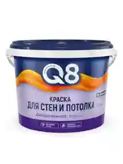 Краска для стен и потолка водно-дисперсионная Formula Q8, матовая, белая, 2,7 кг