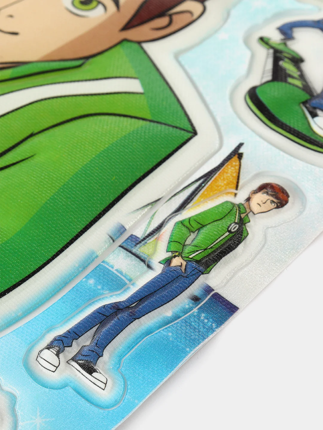 Тёмно-зелёный 3d Наклейки Ben 10 & Аниме 46х25 см микс 6 видов