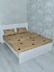 Шоколадный комплект постельного белья Luxury, двуспальный, микрофибра, премиум-класс
