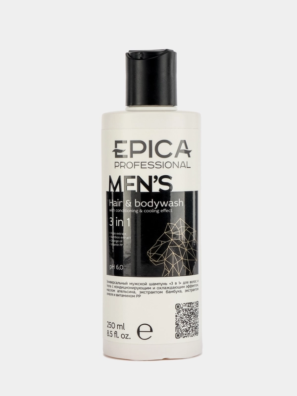 Epica Mens 3 in 1 Универсальный мужской шампунь для волос и тела Эпика 250мл 1000 мл