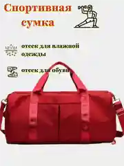 Багровый спортивная, дорожная сумка, с отсеками для обуви и влажной одежды, большая, маленькая