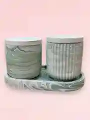 Зеленый набор из гипса,мини ваза,декор для дома,подарок,шкатулка,поднос,для украшений и тд