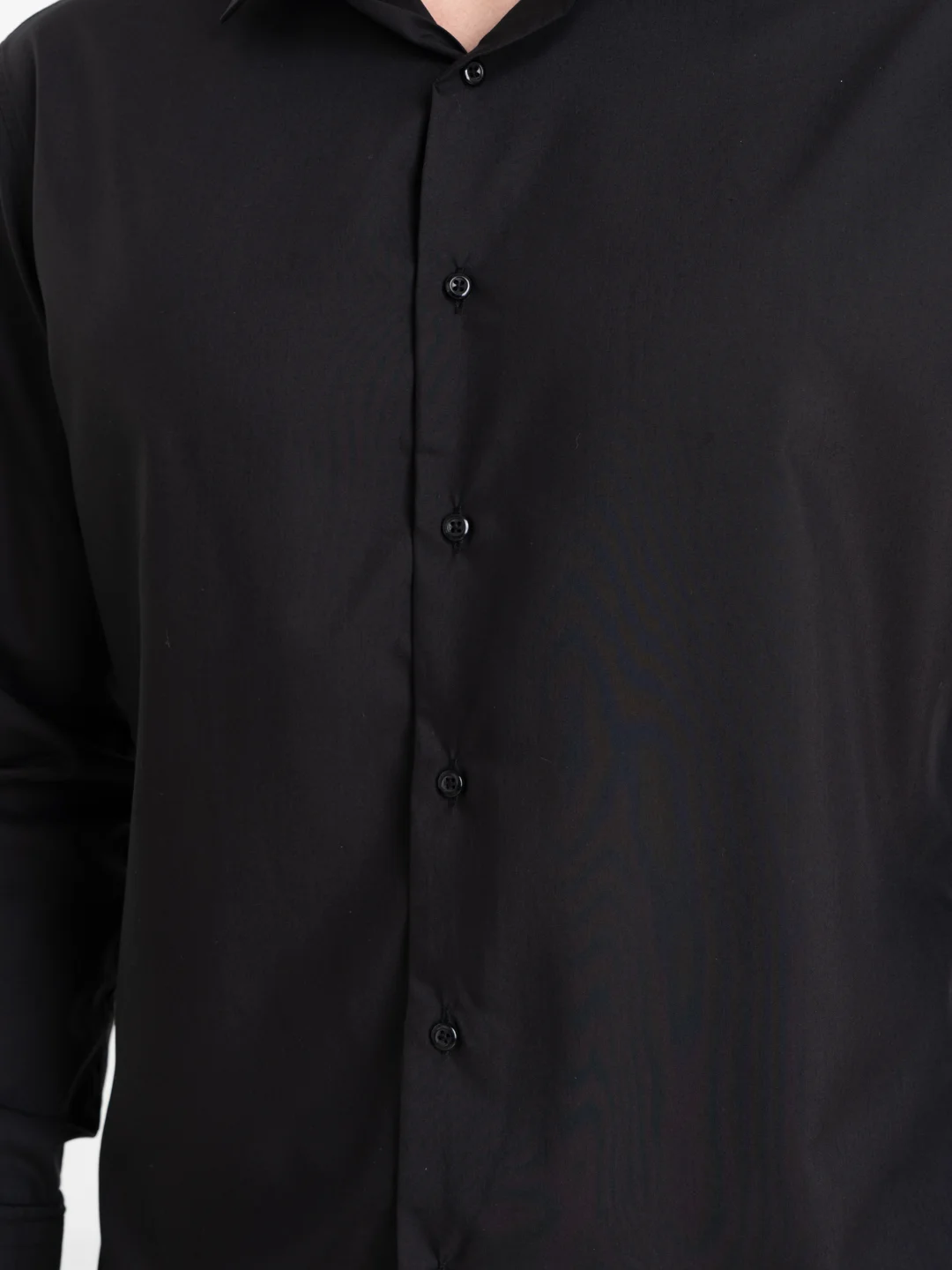 Черный рубашка классическая с длинным рукавом, приталенная Slim fit