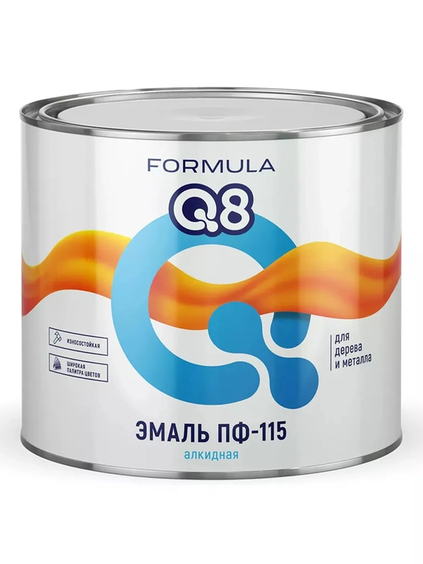Эмаль ПФ-115 алкидная Formula Q8, глянцевая, 1,9 кг, красно-коричневая