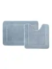 Коврик в ванную и туалет IDDIS, микрофибра, 65 x 45 + 45 x 45 см, голубой
