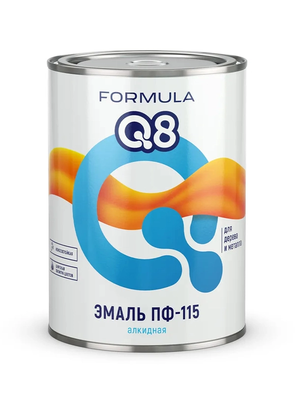 Эмаль ПФ-115 алкидная Formula Q8, глянцевая, 0,9 кг, серая