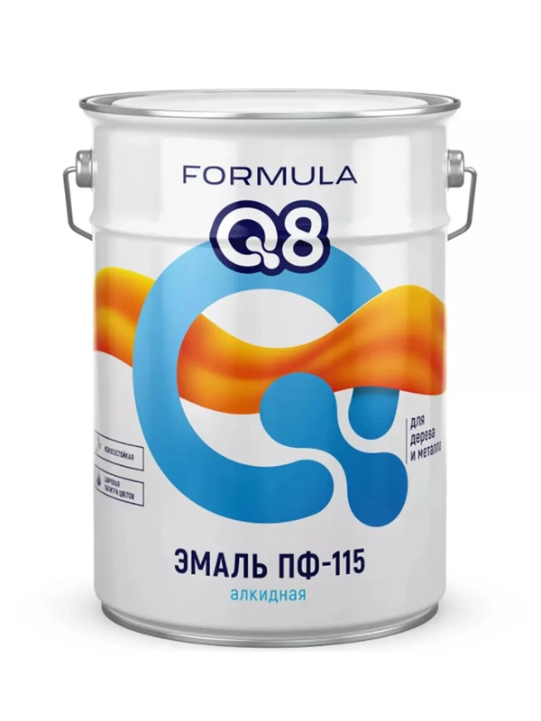 Эмаль ПФ-115 алкидная Formula Q8, глянцевая, 20 кг, серая
