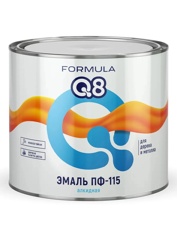 Эмаль ПФ-115 алкидная Formula Q8, глянцевая, 1,9 кг, черная