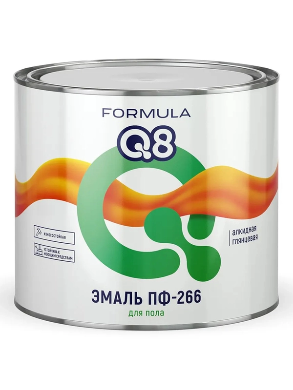 Эмаль ПФ-266 для пола алкидная Formula Q8, глянцевая, 1,9 кг, золотисто-коричневая