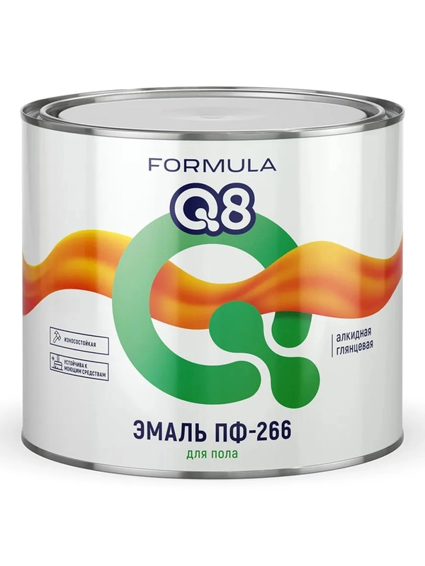 Эмаль ПФ-266 для пола алкидная Formula Q8, глянцевая, 1,9 кг, красно-коричневая
