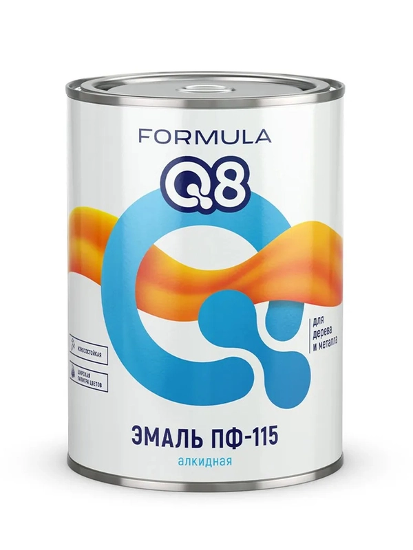 Эмаль ПФ-115 алкидная Formula Q8, глянцевая, 0,9 кг, вишневая