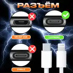 Сетевое зарядное устройство для iPhone, 20W, 2 в 1