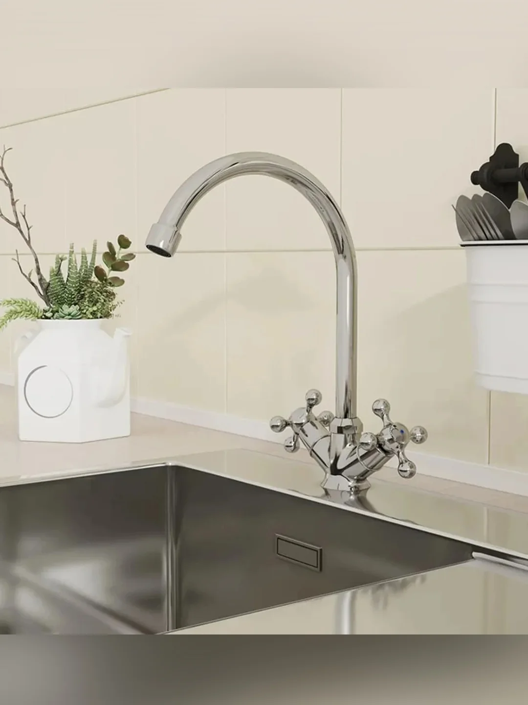 Смеситель для кухни Milardo Duplex DUPSB0JM05, двухвентильный, хром