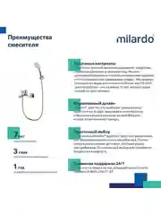 Смеситель для ванны с душем Milardo Rora, хром