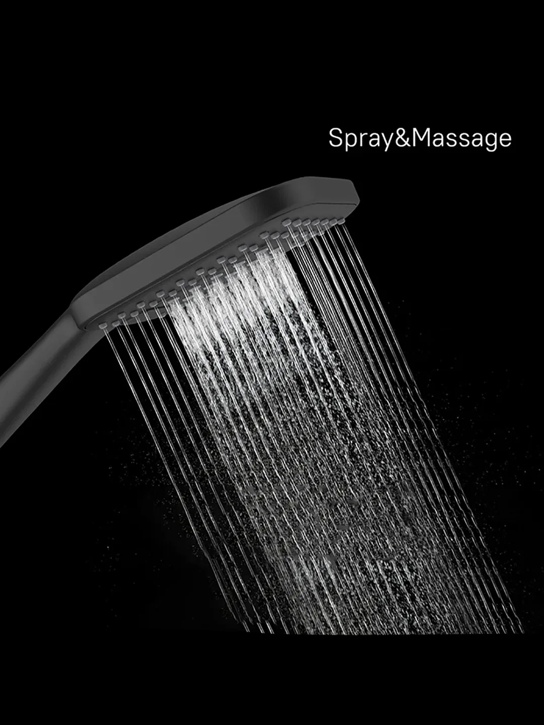 Лейка для душа Milardo Ideal Spa, 3 режима, черная матовая