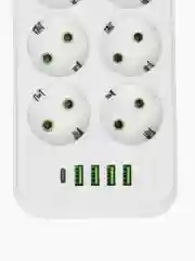 Сетевой фильтр, удлинитель 3 и 5 метров, 6 розеток + 4 порта USB 2.1А + Type-C