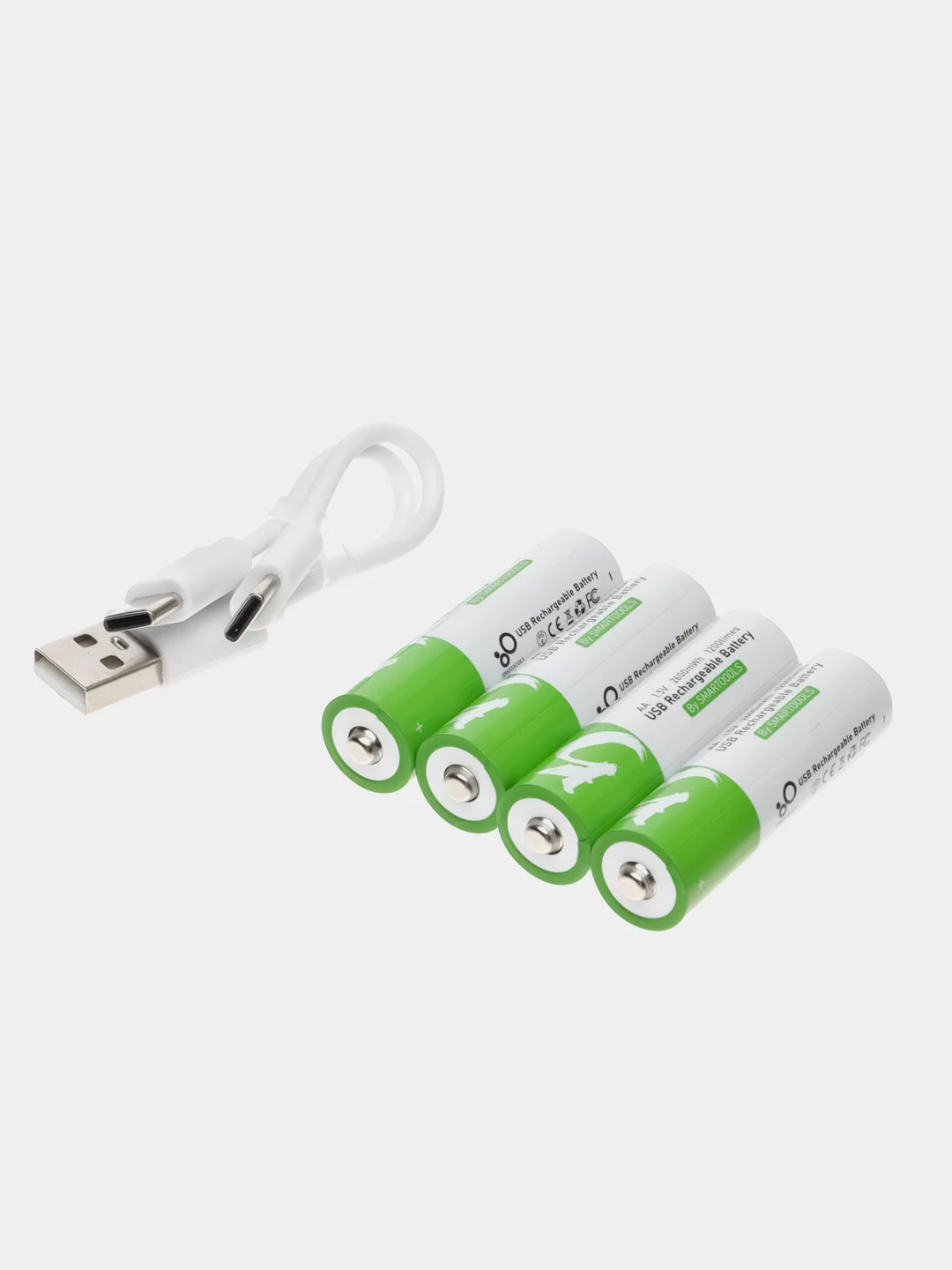 Белый аккумуляторные батарейки с зарядкой от USB, тип АА, ААА, Li-ion, пальчиковые, мизинчиковые