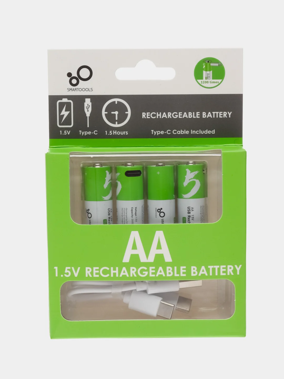 Белый аккумуляторные батарейки с зарядкой от USB, тип АА, ААА, Li-ion, пальчиковые, мизинчиковые