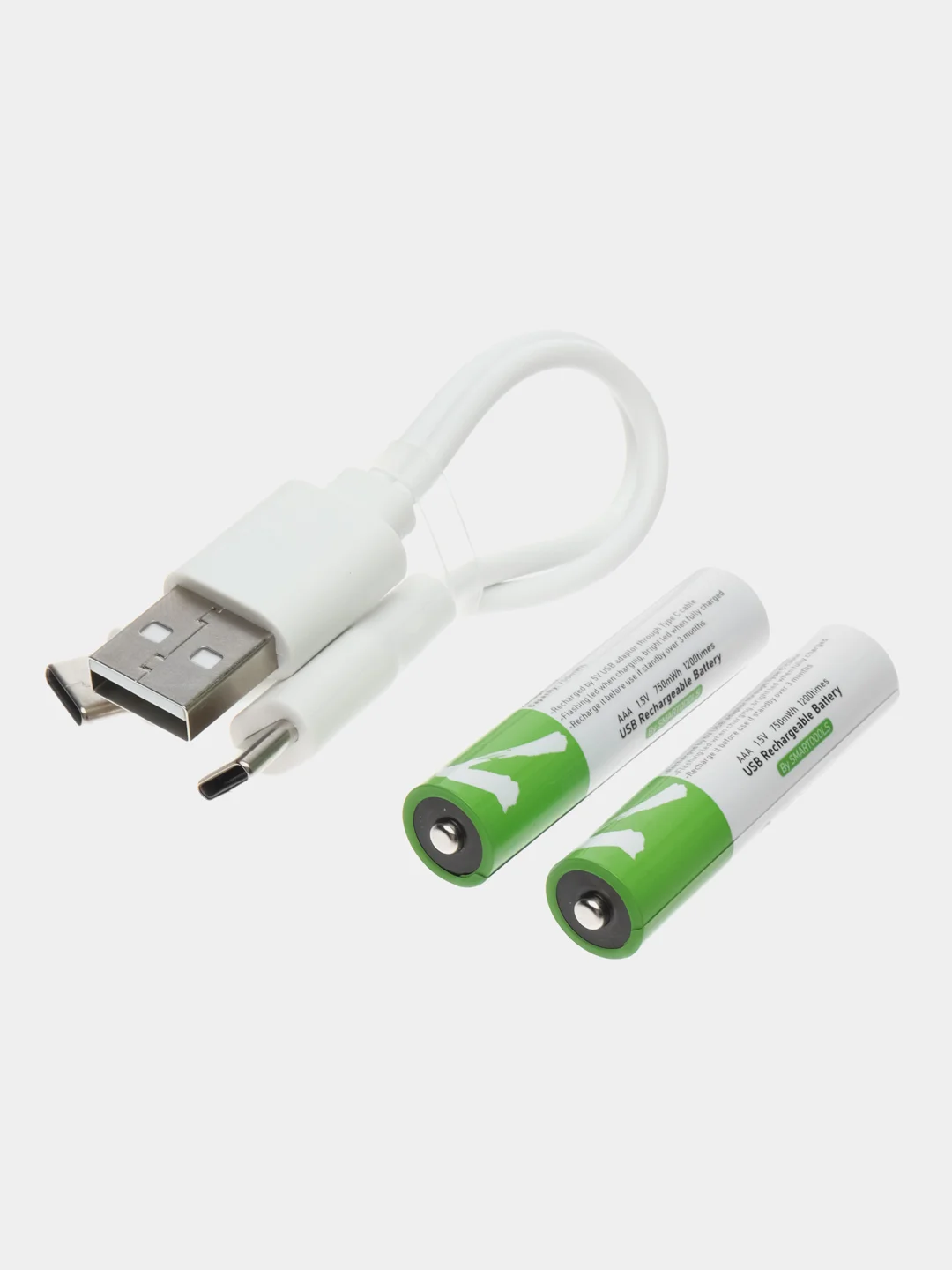Зеленый аккумуляторные батарейки с зарядкой от USB, тип АА, ААА, Li-ion, пальчиковые, мизинчиковые