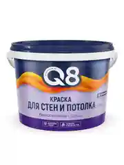 Краска для стен и потолка водно-дисперсионная Formula Q8, матовая, белая, 4,5 кг