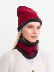 Алый шапка со снудом шерстяная, мужская, женская, зимняя