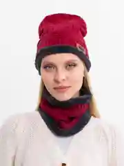Шапка со снудом шерстяная, мужская, женская, зимняя