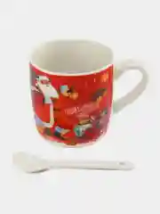 Вишнёвый новогодний подарочный набор: новогодняя кружка и ложка, в праздничной упаковке