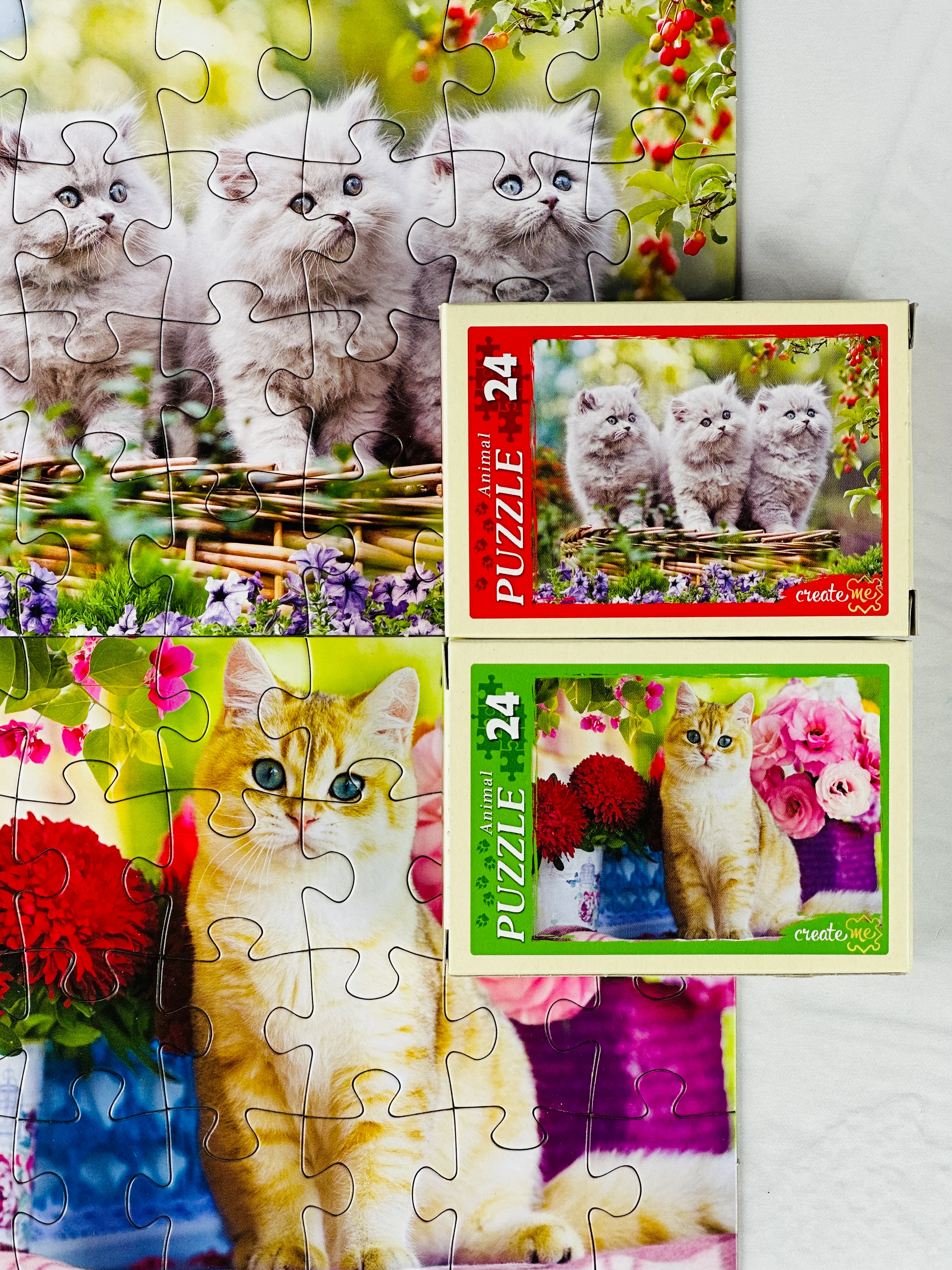 Пазл для малышей мозаика логика 2 шт 24 котята котенок кошка кот кошечка домашние животные