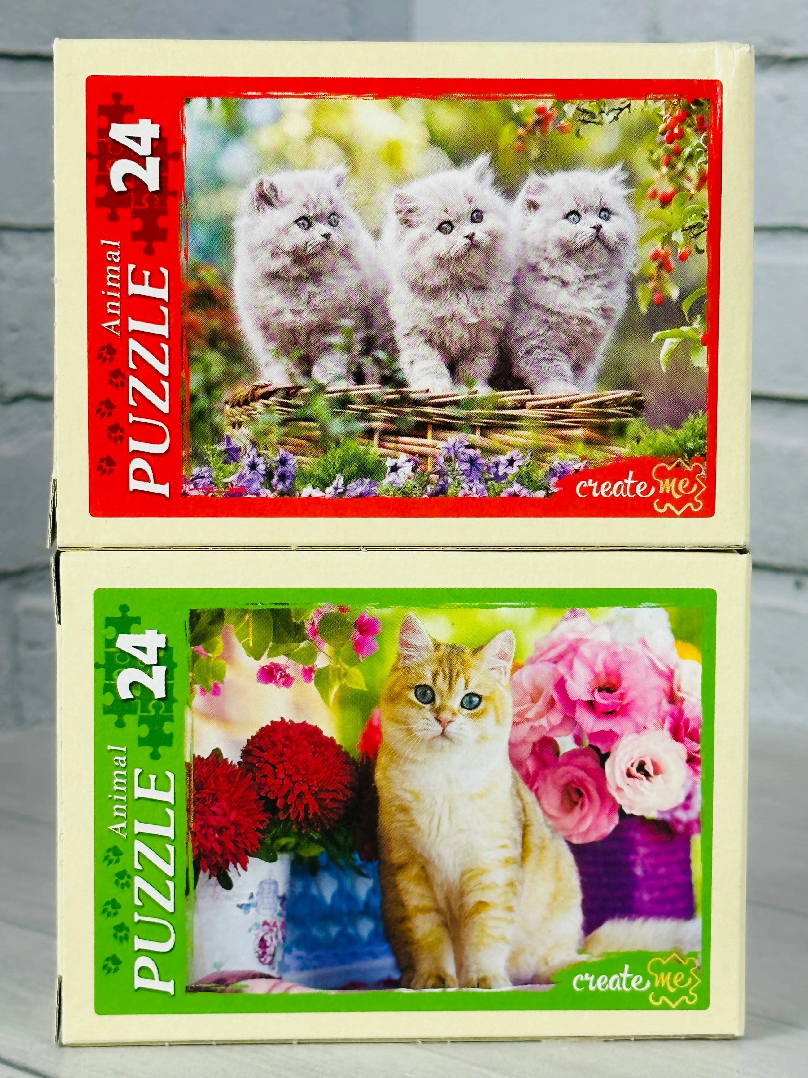 Пазл для малышей мозаика логика 2 шт 24 котята котенок кошка кот кошечка домашние животные