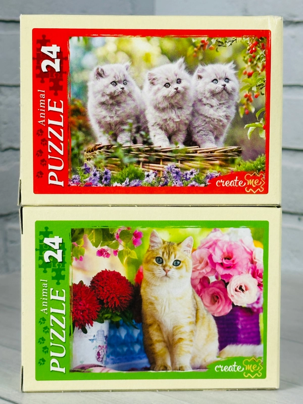 Пазл для малышей мозаика логика 2 шт 24 котята котенок кошка кот кошечка домашние животные