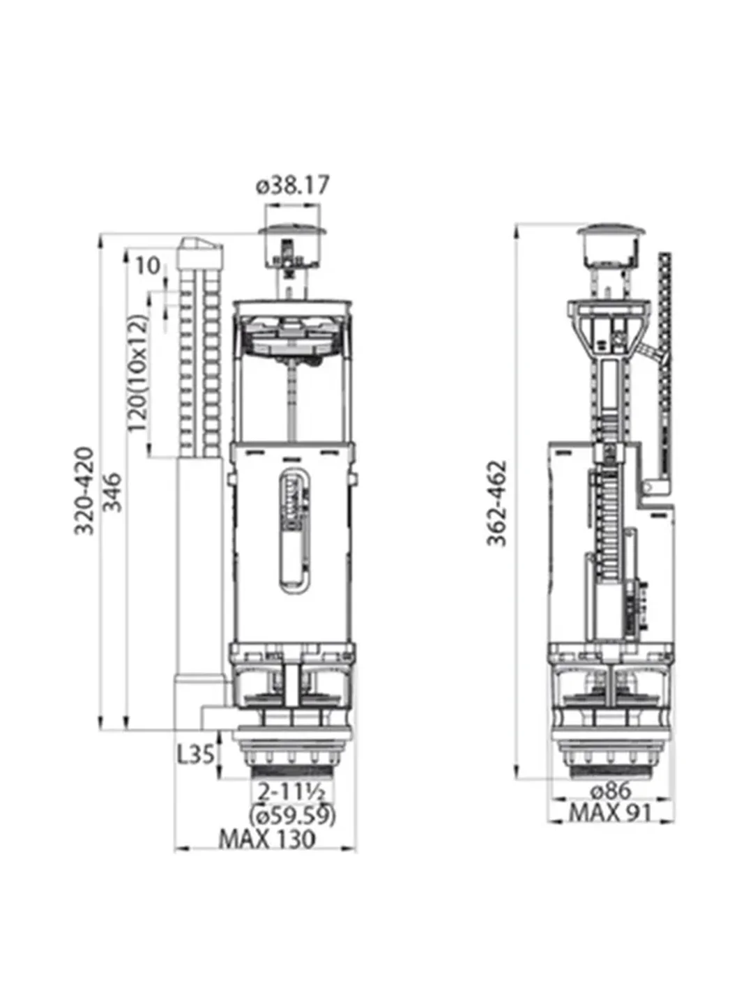 Клапан сливной двухуровневый IDDIS F012400-0009