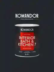 Краска интерьерная влагостойкая Komandor Interior Bath&Kitchen 7, матовая, белая, 0,9 л
