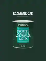Эмаль для окон и дверей Komandor Protect Doors&Widows Aqua, полуматовая, база C,  0,9 л