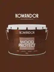 Антисептик для дерева Komandor Wood Protect, лессирующий, база С, бесцветный, 9 л
