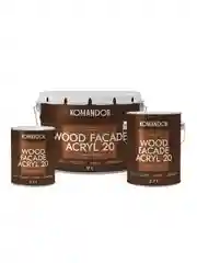 Краска для деревянных фасадов Komandor Wood Facade Acryl 20, полуматовая, база C,  2,7 л