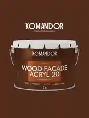 Краска для деревянных фасадов Komandor Wood Facade Acryl 20, полуматовая, база C,  2,7 л