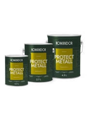 Грунт-эмаль по ржавчине 3 в 1 Komandor Protect Metall, глянцевая, база А, белая, 4,5 л