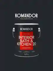 Краска интерьерная влагостойкая Komandor Interior Bath&Kitchen 20, полуматовая, 2,7 л