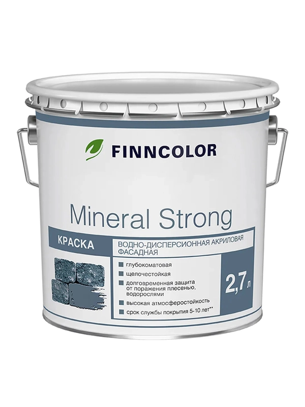 Краска фасадная Mineral Strong (Минерал Стронг) TIKKURILA 2,7л бесцветный (база MRC)