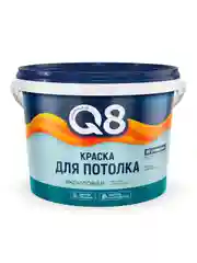 Краска для потолка водно-дисперсионная Formula Q8, акриловая, матовая, белая, 2,7 кг