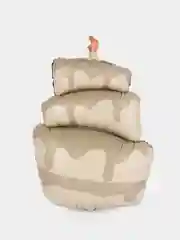 Бежевый воздушный фольгированный шар мишка, самолет,машинка